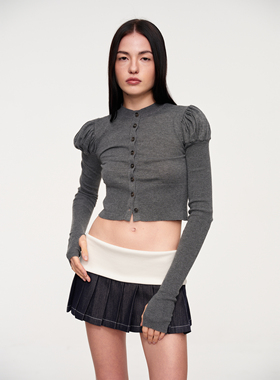 比弗利大小姐极简低腰裙 CSFC极简百褶短裙天丝牛仔带打底裤美式