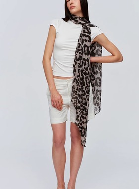 CSFC 豹纹丝巾 雪纺印花