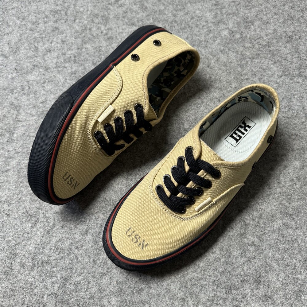 Nigel Cabourn 联名限量复古工装风帆布鞋米色百搭男鞋休闲滑板鞋