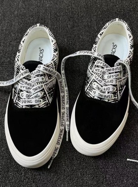 Offspring黑白海盗骷髅头联名95低帮高街男女板鞋休闲鞋帆布鞋