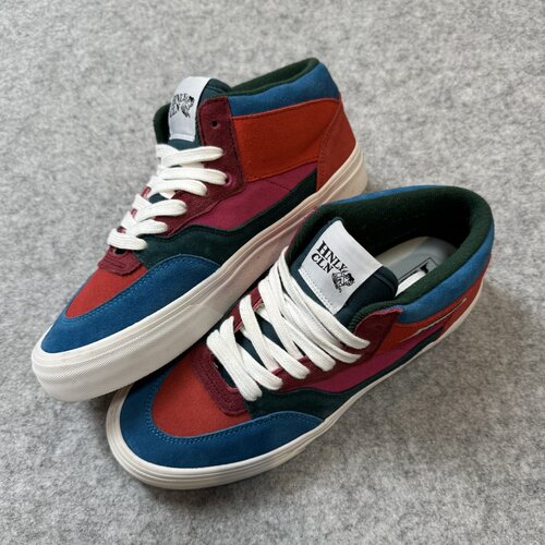 艺术家OTW HNLY CLN联名PARRA中帮粉绿蓝红麂皮拼色滑板鞋休闲鞋