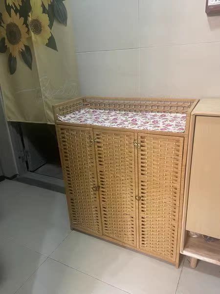 多种颜色藤编整体发货鞋柜加宽