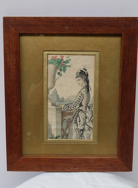 vintage铜板手工上色装饰摆件