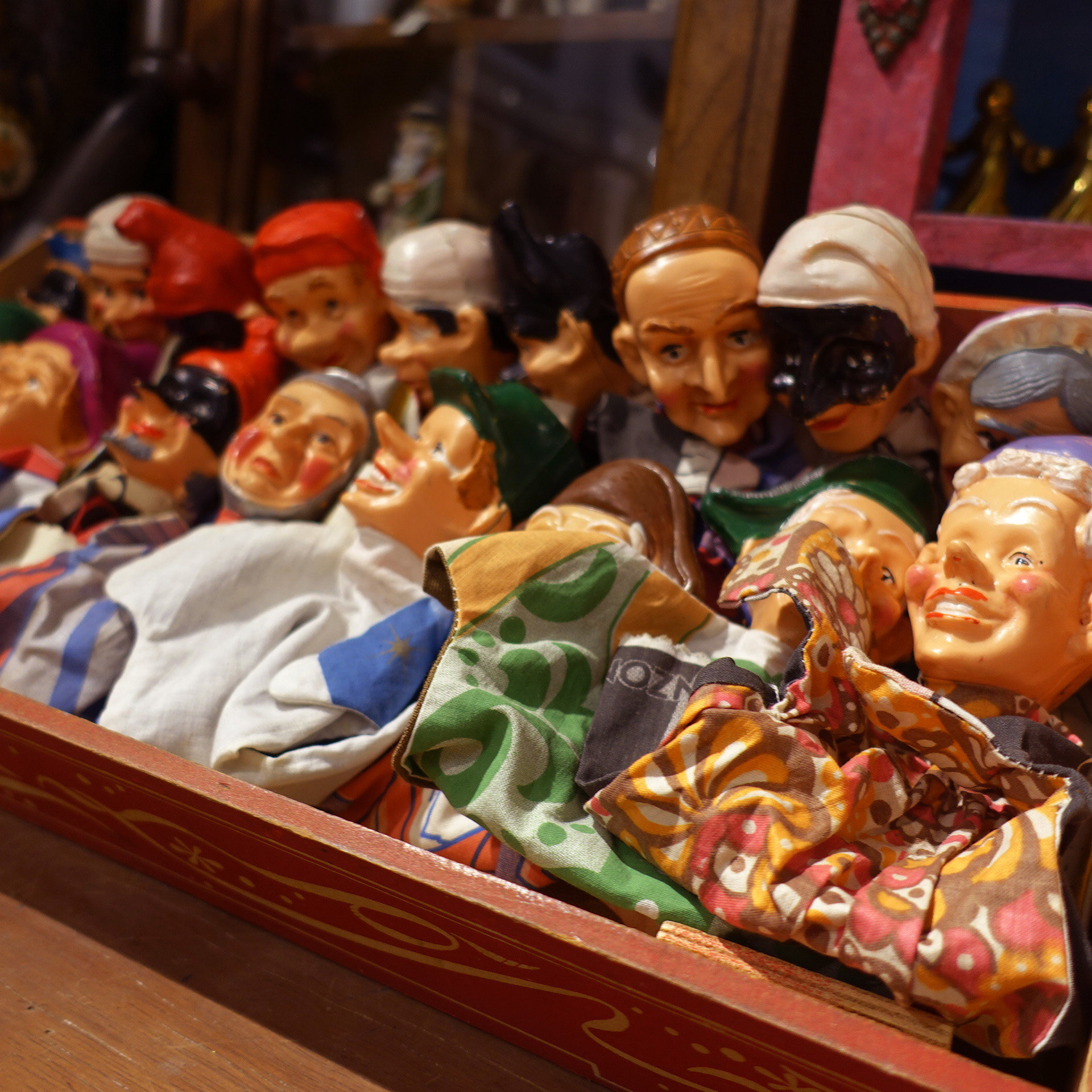 意大利古董50年代手偶硬塑料玩具多款选即兴喜剧表演道具20cm