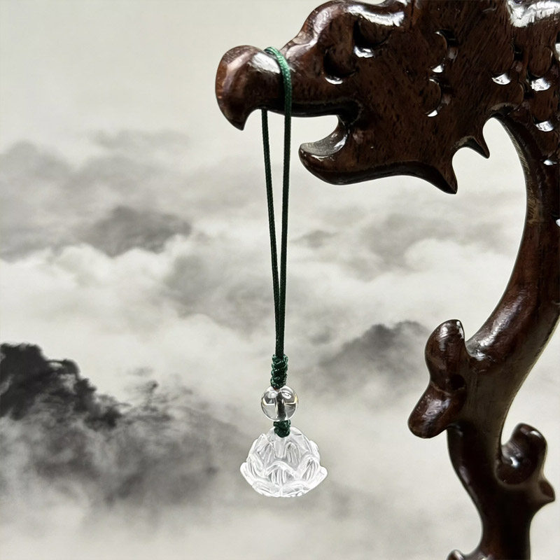 天然白水晶莲花全晶体手工雕刻diy手机链钥匙扣包挂,饰品/流行首饰/时尚饰品新,颈饰,淘宝优惠券,粉丝福利购,淘宝优惠卷