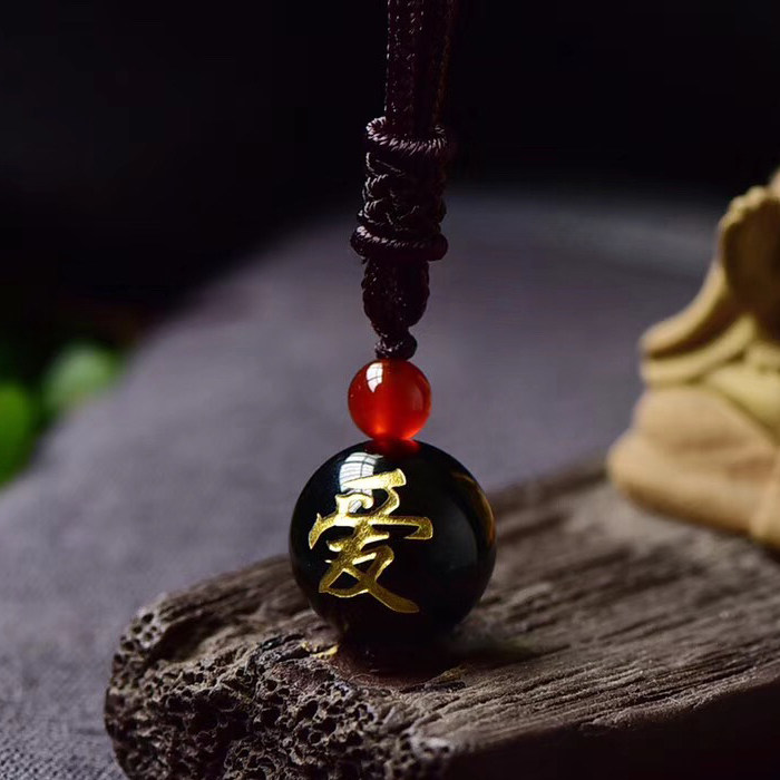 天然玛瑙吊坠 红玛瑙黑玛瑙心心相爱挂坠 情侣款