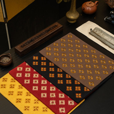 【与山翁直播专拍链接】手工刺子绣茶席茶垫茶壶隔热垫咖啡杯垫