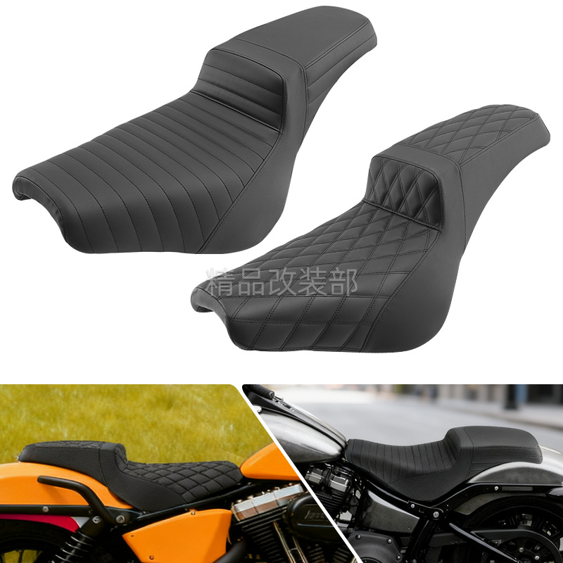 适用哈雷软尾街霸改装坐垫 后座连体座垫前后一体坐垫座椅18-25年