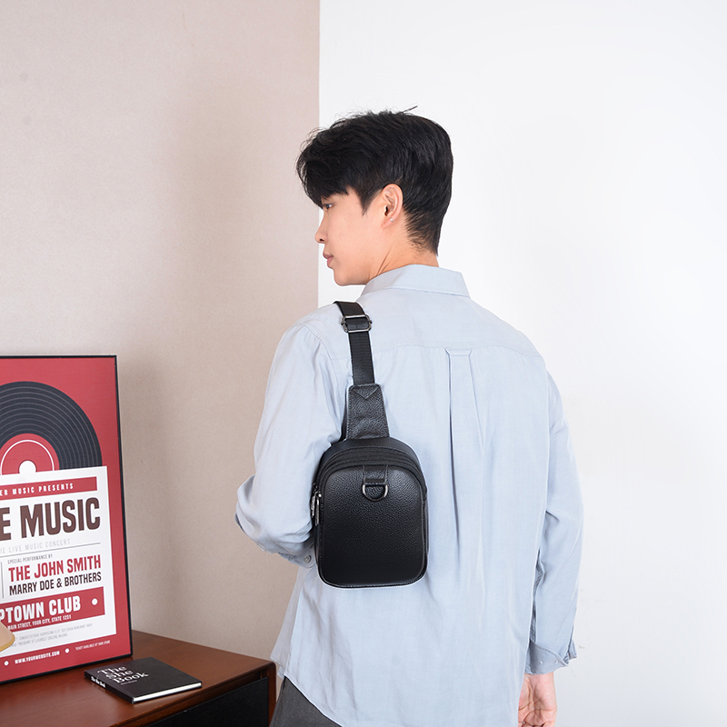 悍虎头层牛皮迷你小胸包斜挎小包