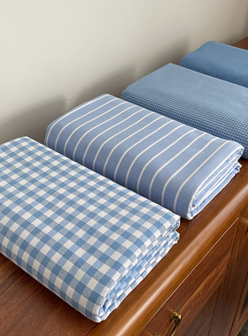 不跑床的床单 100%纯棉老粗布加厚秋冬1米5单独床单 麻布不起皱