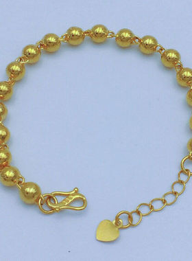 越南沙金正品仿黄金圆珠佛珠光珠