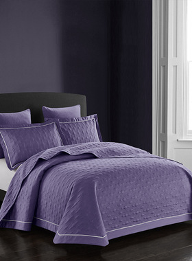 出口梅西百货纯棉全棉床盖三件套绗缝防尘装饰空调被灰色床上用品