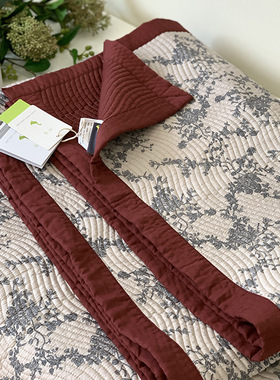 轻奢双面天丝床盖三件套双面可用绗缝夹棉床单夏被四件套榻榻米用