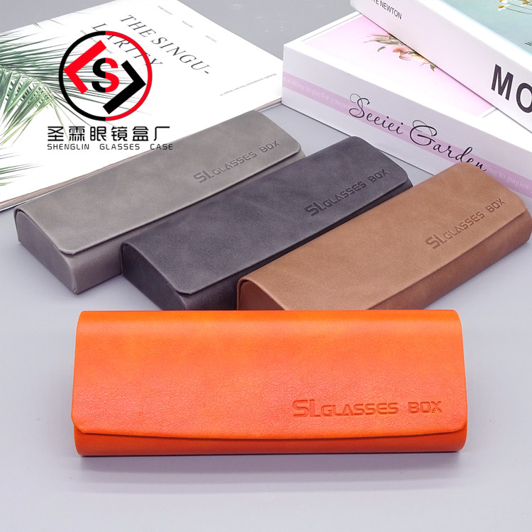 二百四色皮优铅笔手工盒眼镜盒简约男便携女磁石近视盒厂家印LOGO