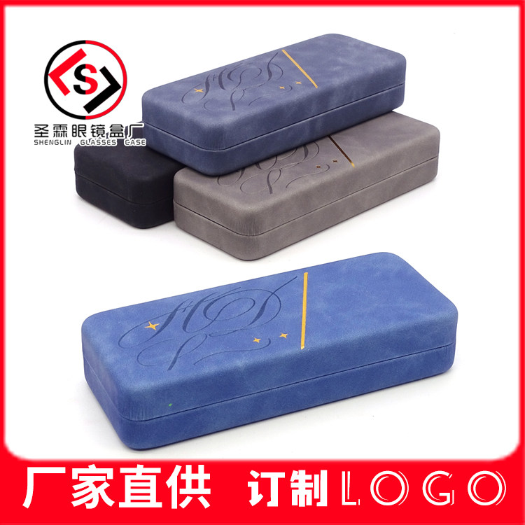 二百压玫瑰大方眼镜盒烫金近视老花镜铁盒抗压丝光韩版可印LOGO