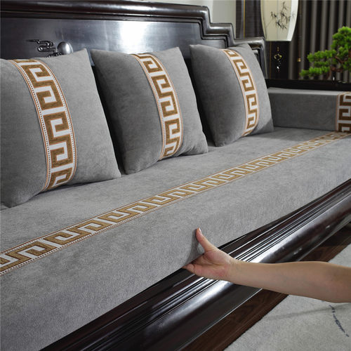 中式沙发坐垫实木沙发垫雪花绒布套防水防滑加硬高密度海绵垫定制