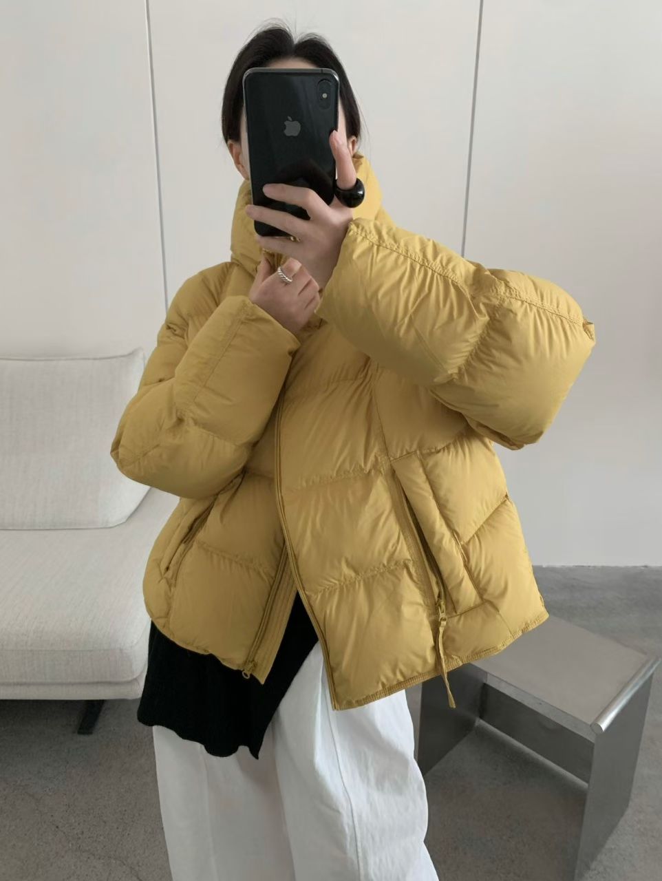 欧洲站2025冬季时尚白鸭绒羽绒服女短款连帽休闲百搭宽松保暖外套