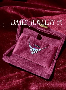 人工培育彩宝石锁骨链吊坠项链S925纯银精工银贵气小众轻奢原创