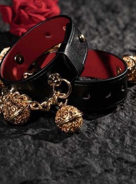 铃铛项圈女猫咪耳朵宫铃皮革项链