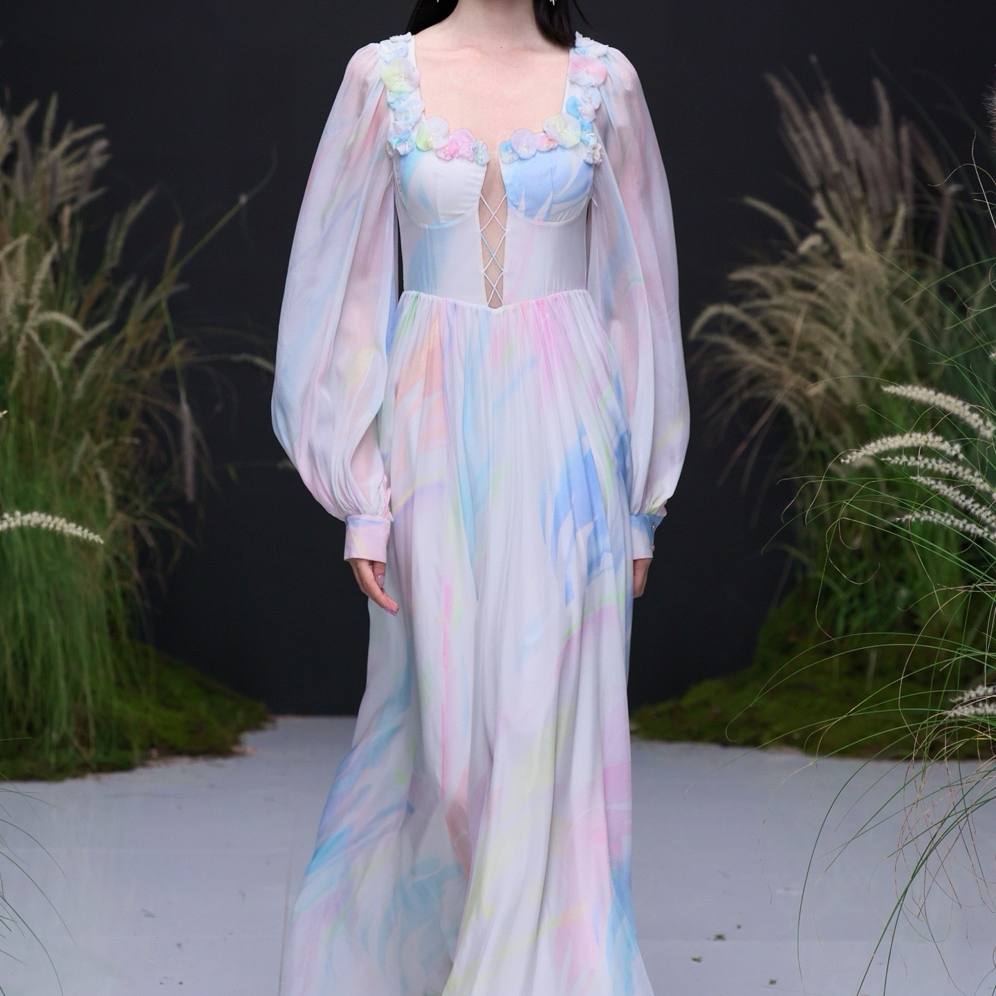 VANSUNSUN流光曲桑蚕丝连衣裙