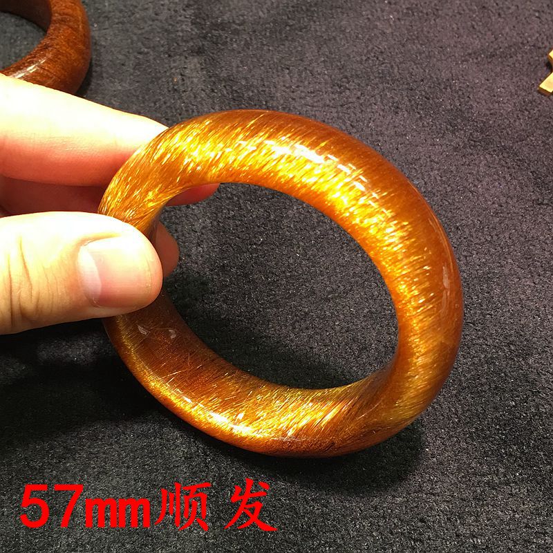 铜发晶手镯 天然正品 铜条 发晶手镯  全猫眼效应 主富贵57mm