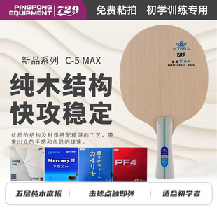 友谊729乒乓球拍底板C 快攻初学比赛训练专用diy 5MAX纯木5层正版
