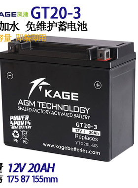 GT20-3电瓶适用川崎310 300水耗子SX-R1500 800 JETSKI摩托艇电池