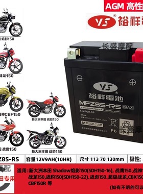 适用新大洲本田CBF150S/R/D/C GL150U CBF125R CBF150U电瓶蓄电池