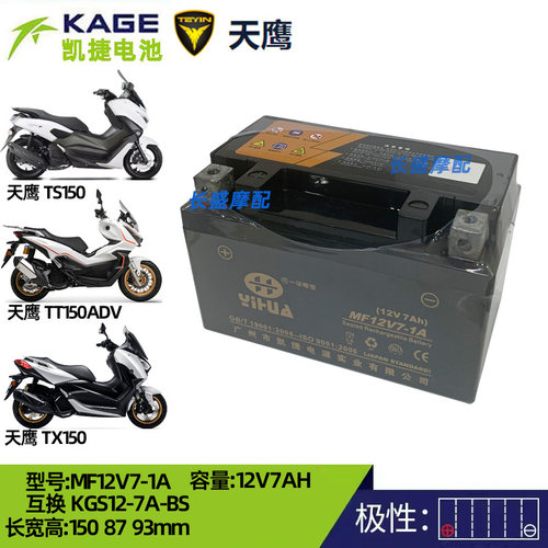 天鹰TS150 TX150 250 TT150adv她他TA 超级鹰E125S VE电瓶蓄电池