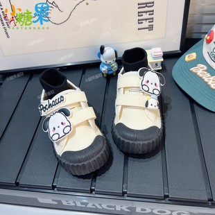 男童鞋子2026新款春秋男孩帆布鞋儿童饼干鞋男款幼儿园室内鞋轻便