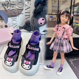 女童黑色玛丽珍帆布鞋儿童鞋子软底板鞋2026新款春秋厚底休闲布鞋