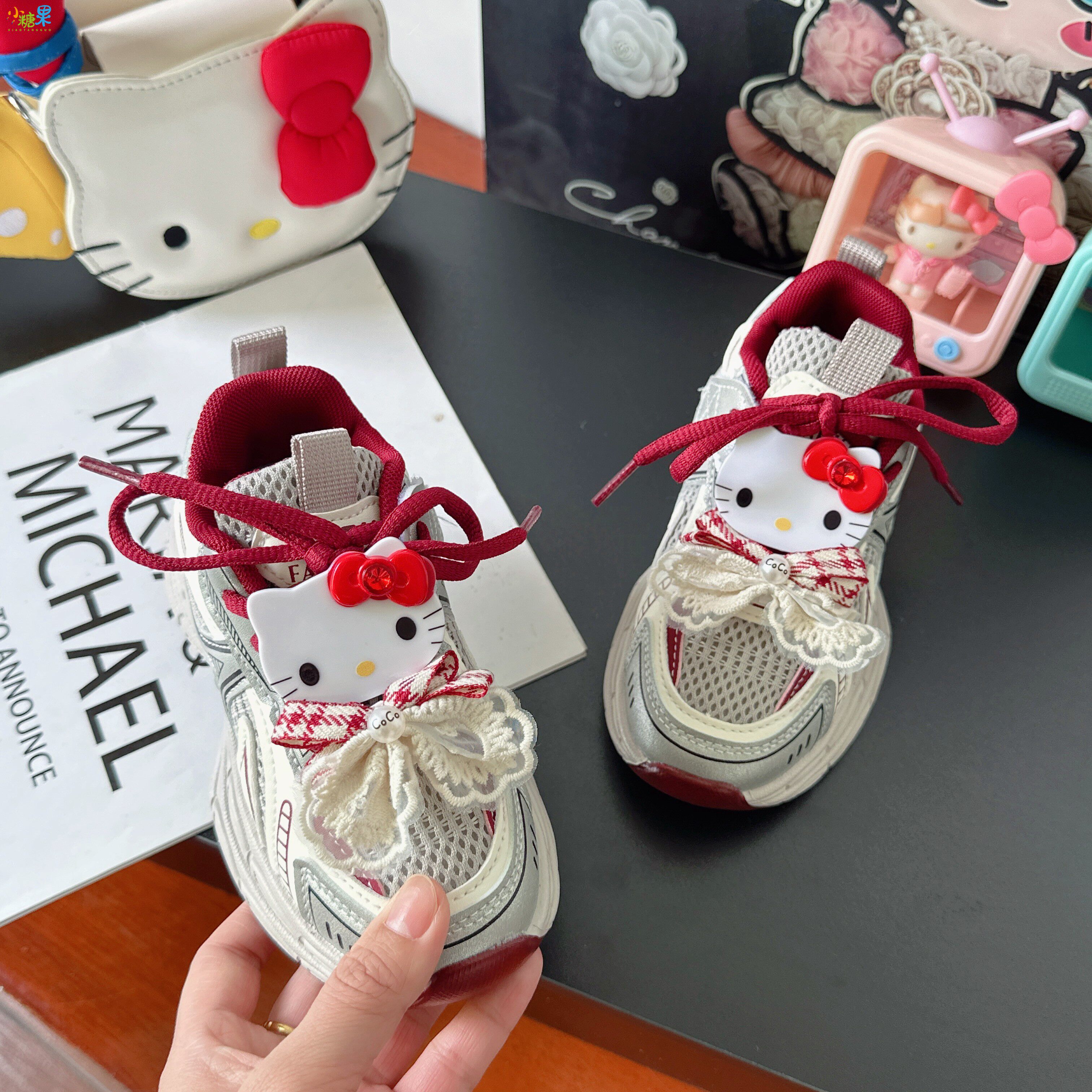 女童鞋子2026新款春季网面透气运动鞋儿童双网老爹鞋轻便女孩网鞋