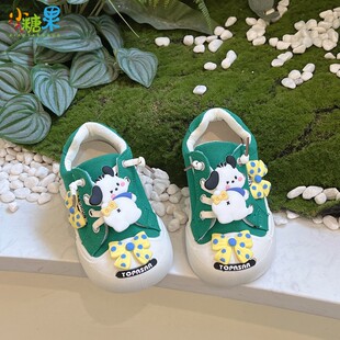 春秋帆布鞋女童软底不累脚春款儿童宝宝幼儿园室内鞋女孩女宝布鞋