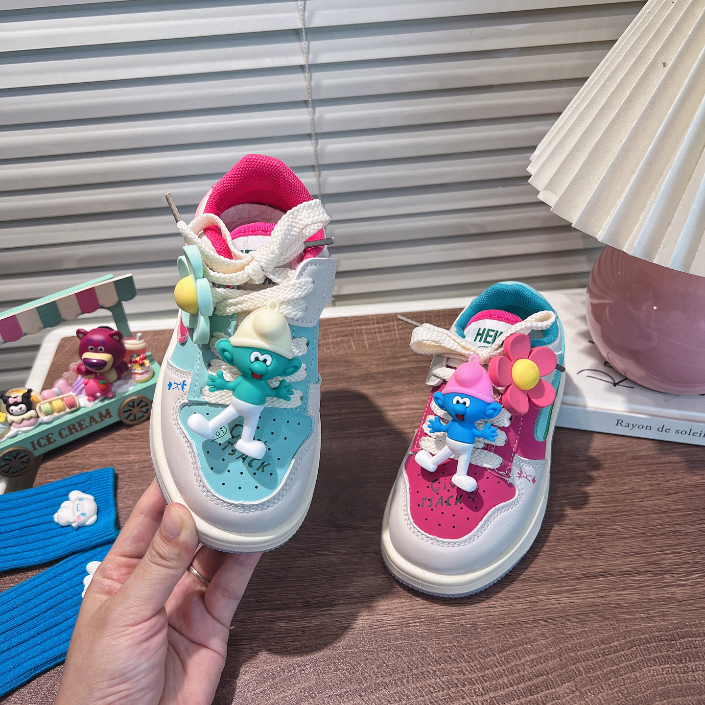 女童低帮鸳鸯板鞋春秋款皮面防水