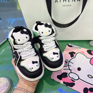 儿童鞋子2026年新款春秋款女童高帮板鞋小孩女宝运动休闲鞋小中童