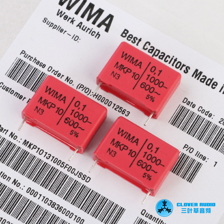 0.1uF/104/100n 1000V MKP10 德国WIMA威马 音频耦合无极薄膜电容