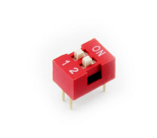 莱曼耳放专用 DS-02 拨码开关 红色 2位  4脚 编码开关 平拨开关
