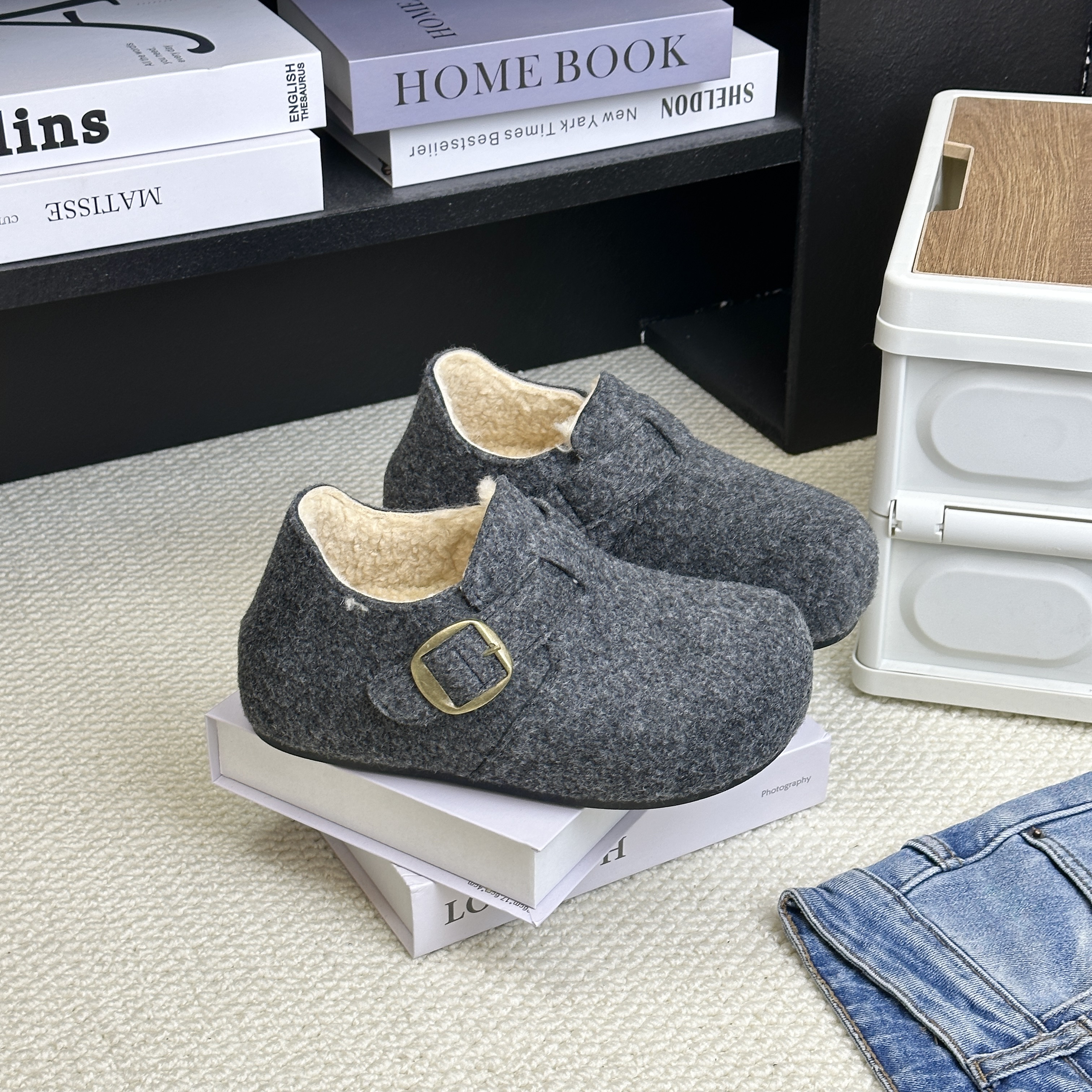 4.5cm内增高加绒保暖勃肯鞋