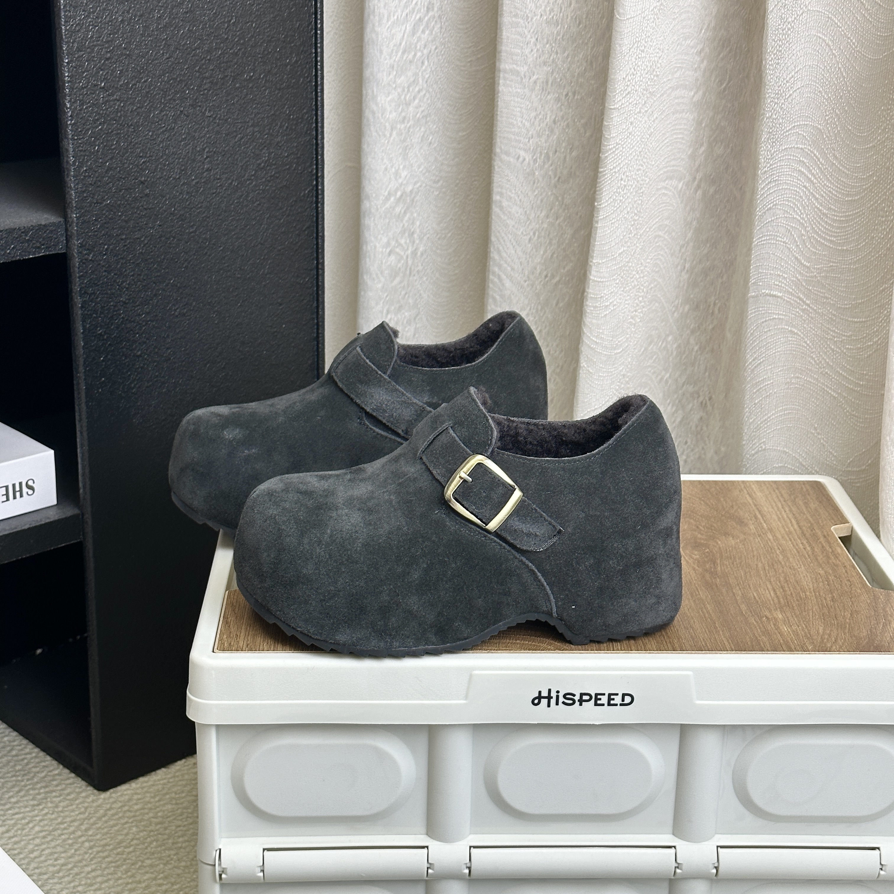 真皮丑萌大头勃肯鞋女25冬新款