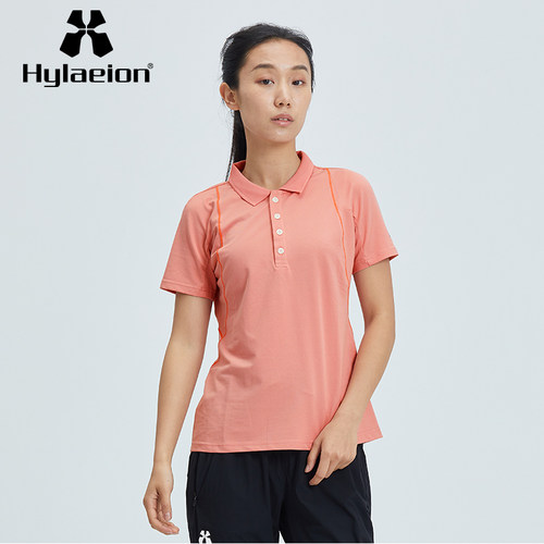 Hylaeion热带雨林户外夏季休闲舒适短袖T恤女透气弹力翻领polo衫