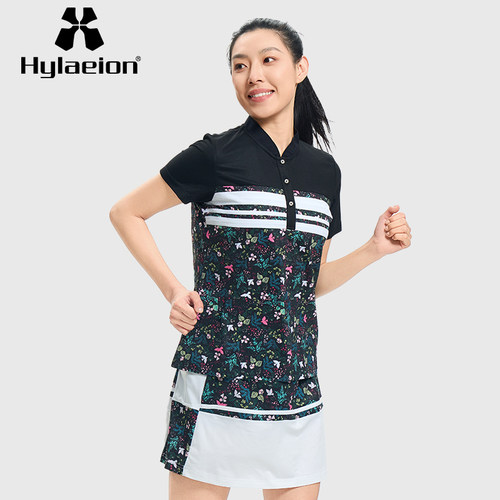Hylaeion热带雨林户外运动速干T恤女款半短袖宽松冰丝夏季印花裙