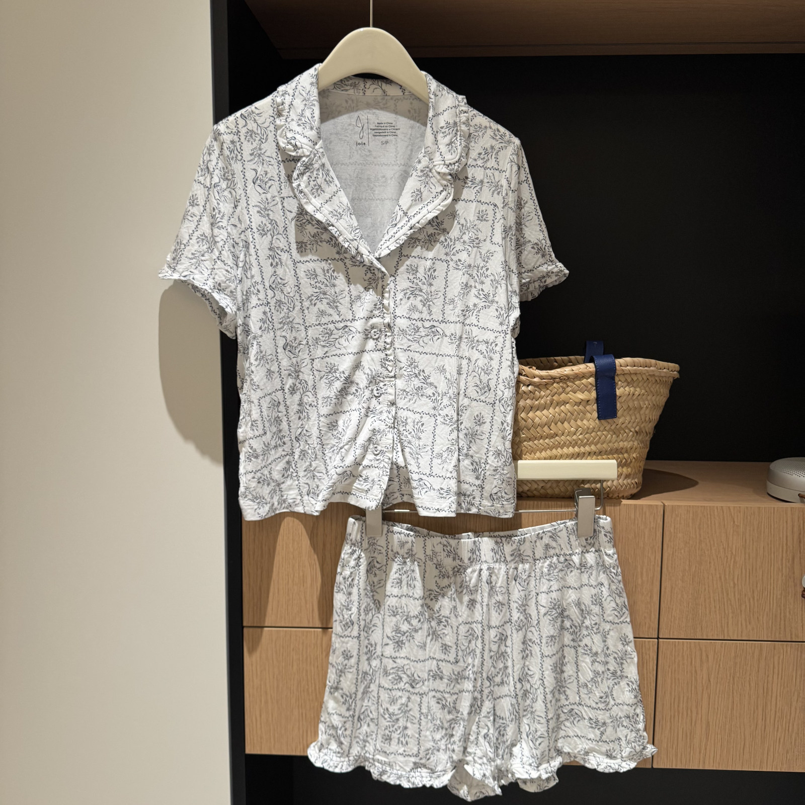 外贸自留款美国轻奢JOIE柔软垂感天丝莫代尔家居服睡衣套装