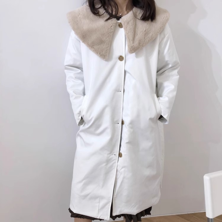 包邮！958#冬款大毛领设计厚实夹棉宽松中长款外套棉服   1.1KG
