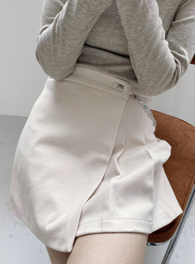 包邮！89101#大厂好货！厚实呢料高腰设计百褶半身裙裙裤  0.38KG