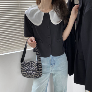 0.27KG 上衣黑色 8815 垂感花瓣领西装