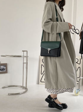 包邮！2422# 韩系简约纯色气质女长款西装 附腰带   0.94KG