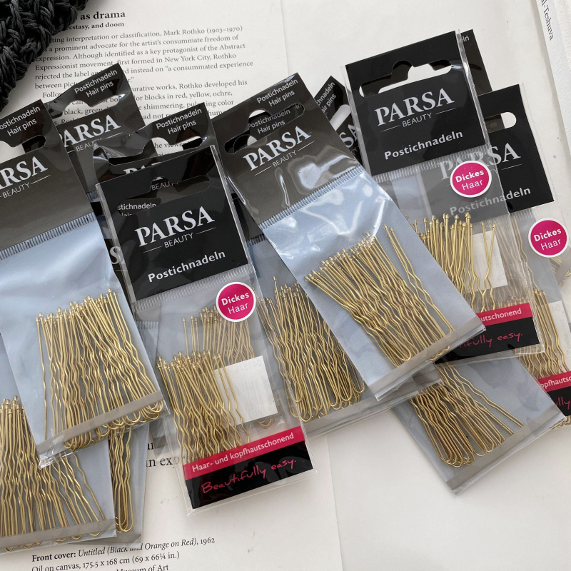 防受伤滴胶金色丸子头盘发发夹