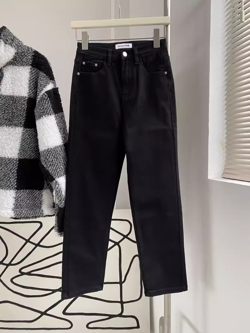 包邮！7112#ZUOHAN佐晗高腰弹力黑色烟管裤牛仔裤  0.49KG