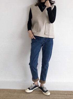 6099-2# 质感毛毛卷边牛仔裤 0.59KG