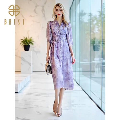 百丝法式收腰碎花裙A字长裙2025春夏温柔度假风气质超仙连衣裙女